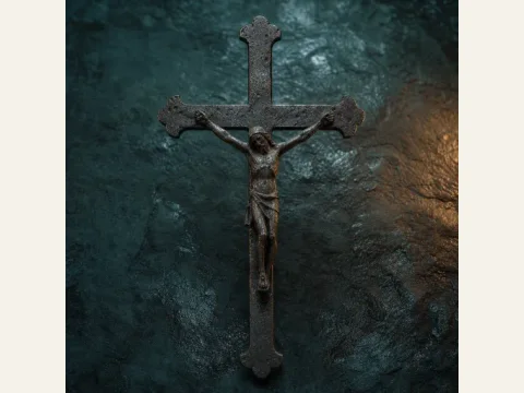 Crucifix artwork from The Mound: Omen of Cthulhu