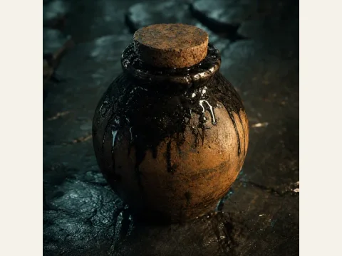 Jar of Black Ichor artwork from The Mound: Omen of Cthulhu