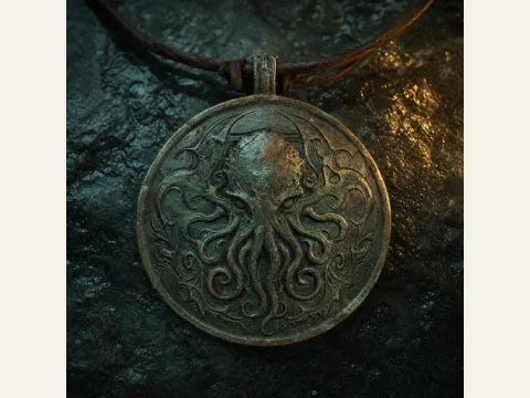 Medallion artwork from The Mound: Omen of Cthulhu