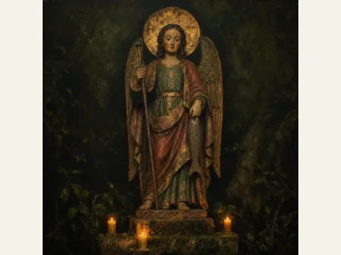 Archangel Saint Raphael artwork from The Mound: Omen of Cthulhu