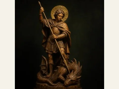 Saint George artwork from The Mound: Omen of Cthulhu