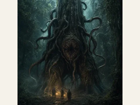 Dark Young of Shub-Niggurath artwork from The Mound: Omen of Cthulhu