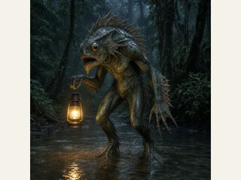 Deep One artwork from The Mound: Omen of Cthulhu