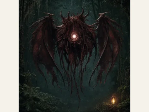 Haunter of the Dark artwork from The Mound: Omen of Cthulhu