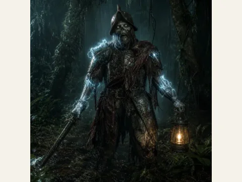 Lightning Undead artwork from The Mound: Omen of Cthulhu