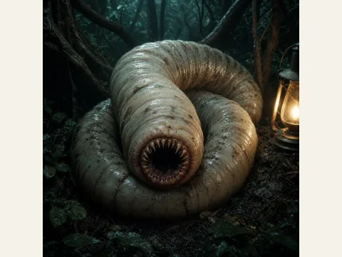 Wormy artwork from The Mound: Omen of Cthulhu
