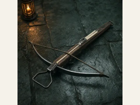 Crossbow artwork from The Mound: Omen of Cthulhu