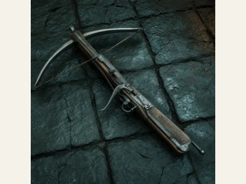 Latchet Crossbow artwork from The Mound: Omen of Cthulhu