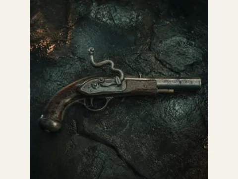 Matchlock Pistol artwork from The Mound: Omen of Cthulhu