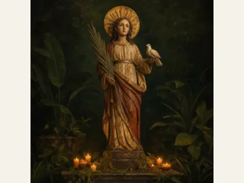 Saint Eulalia blessing from The Mound: Omen of Cthulhu