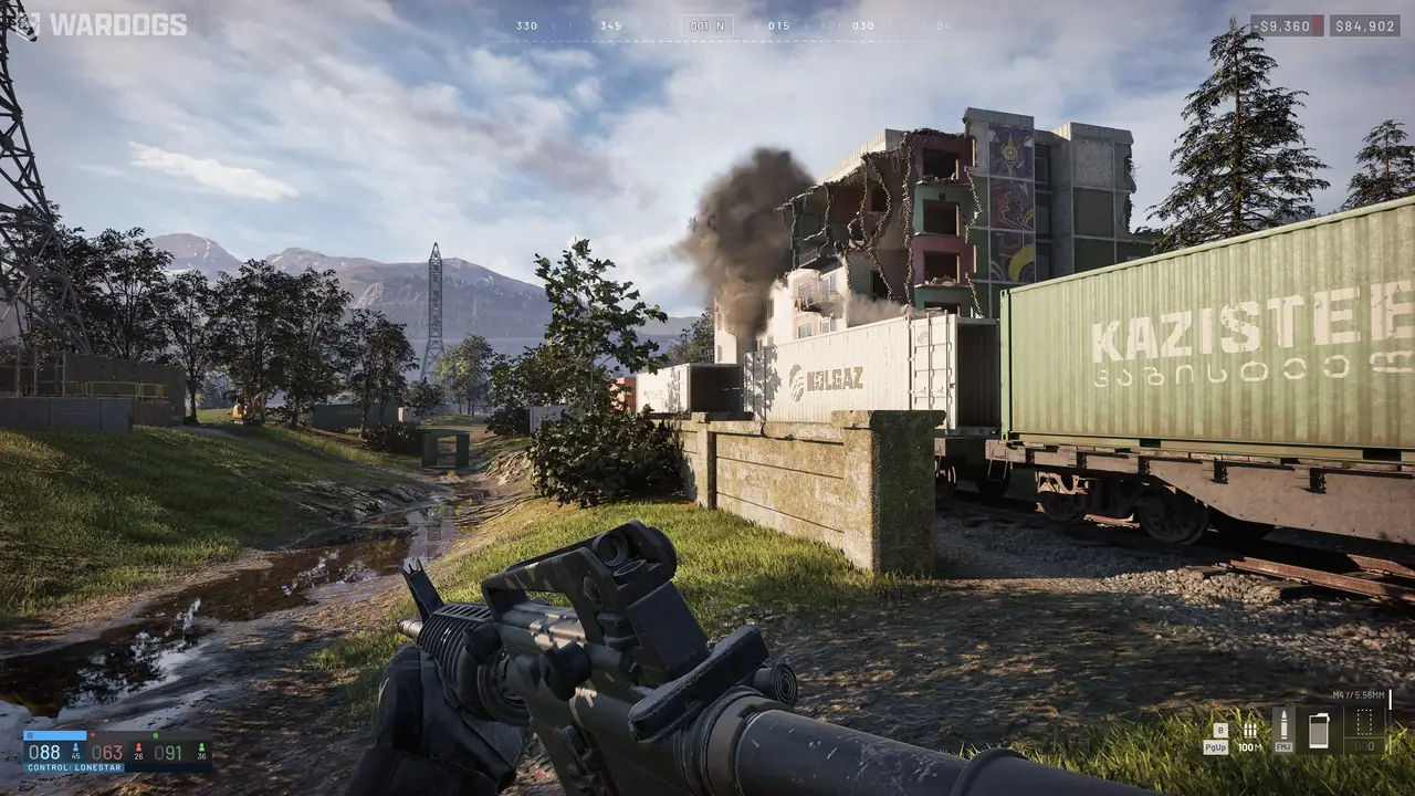 WARDOGS destructible battlefield scene with damaged structures