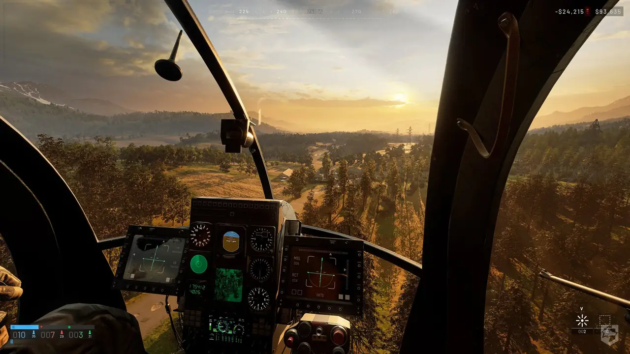 WARDOGS helicopter moving over an industrial battlefield