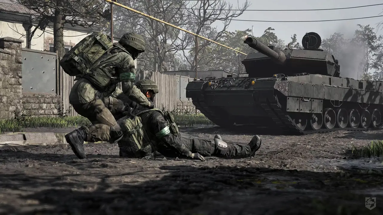 WARDOGS tank positioned near a battlefield approach